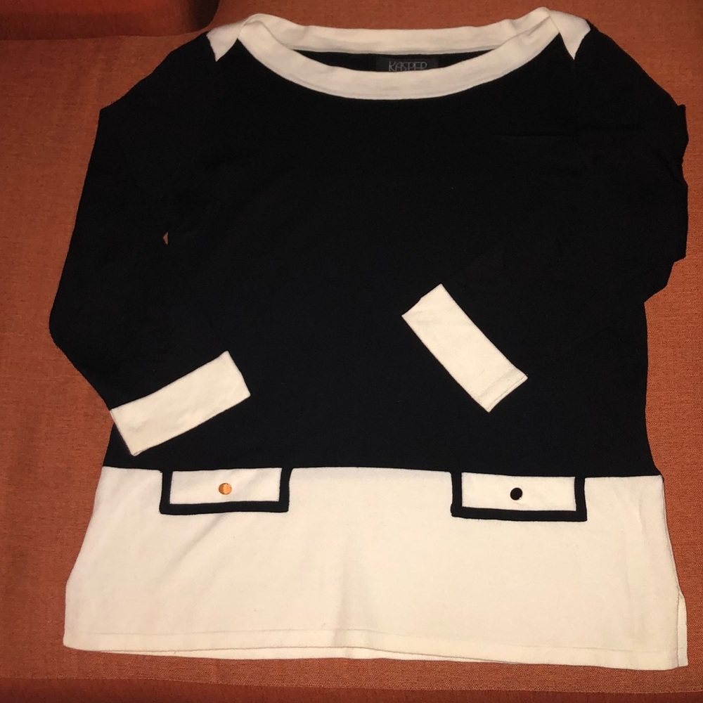 Kasper Colorblock Knit Top